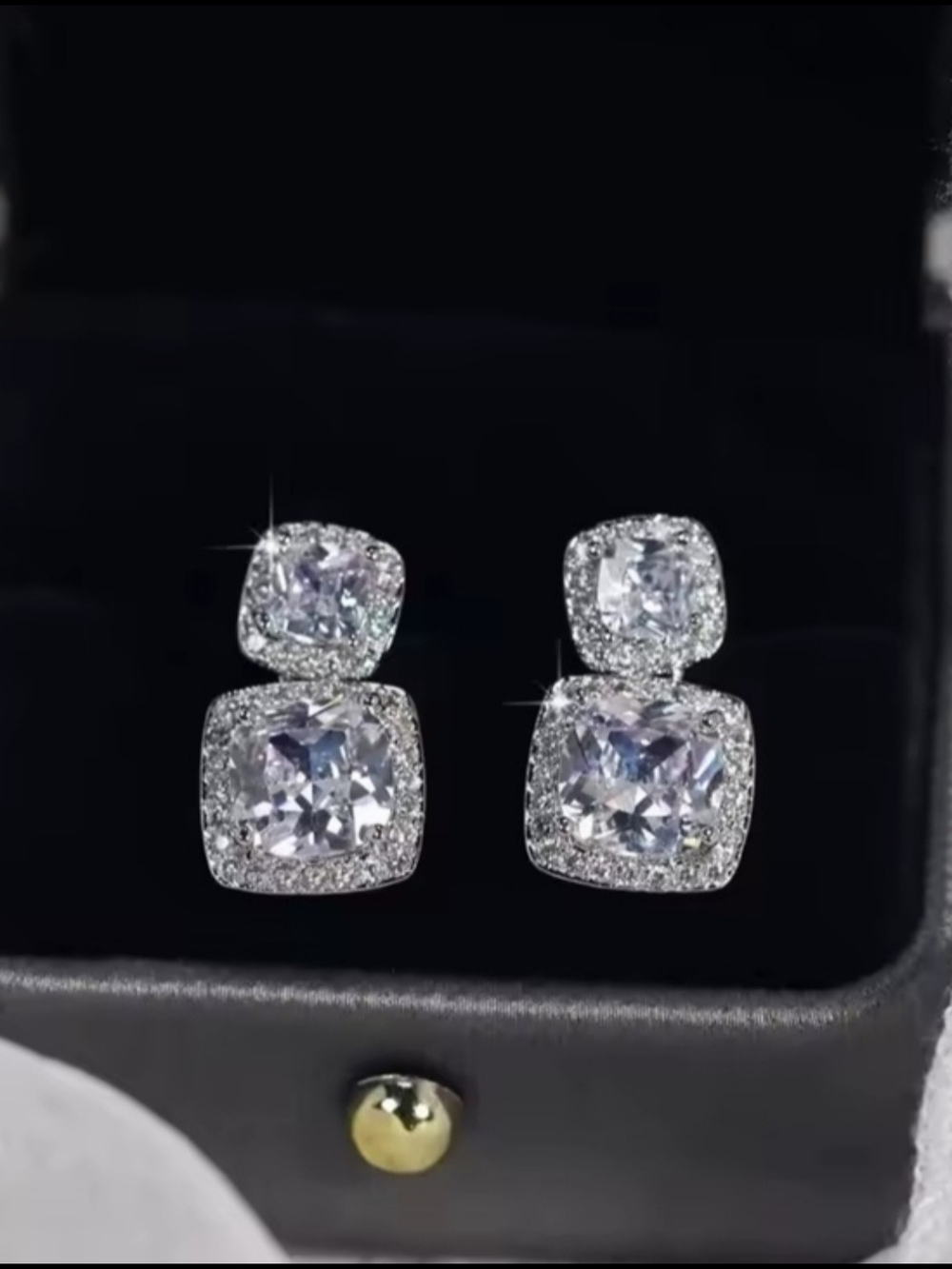 White Rhodium Swarovski Crystal Earrings